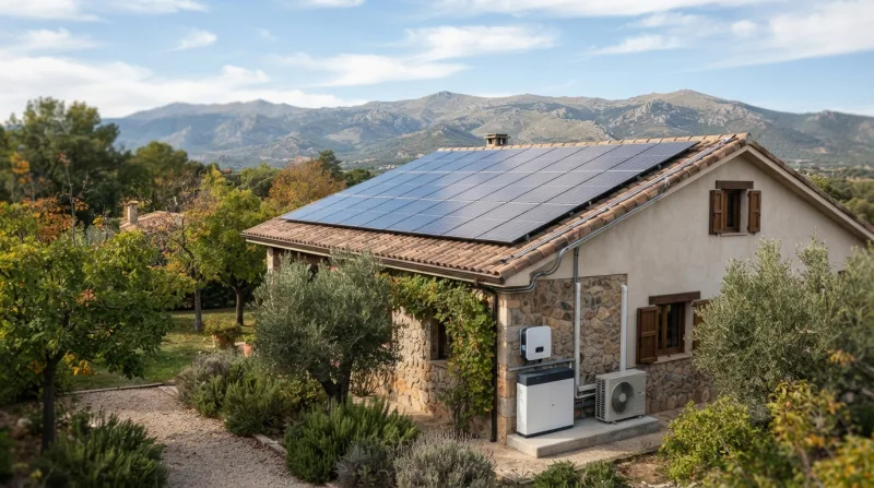 Revisión otoñal de placas solares en una vivienda unifamiliar de Hoyo de Manzanares