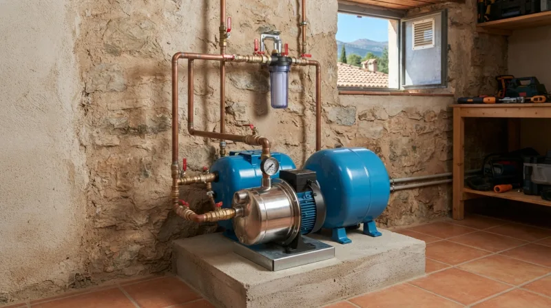 Grifo de cocina con baja presión de agua en una vivienda unifamiliar de la Sierra de Madrid