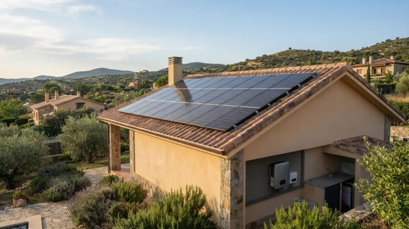 Instalación de paneles solares fotovoltaicos en el tejado de una vivienda unifamiliar en Colmenarejo